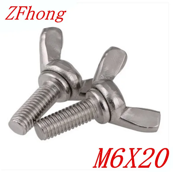 20 шт. М6 х M6 * Из Нержавеющей стали 304 винт бабочка крыла болт|wing bolt|stainless steel boltsm6