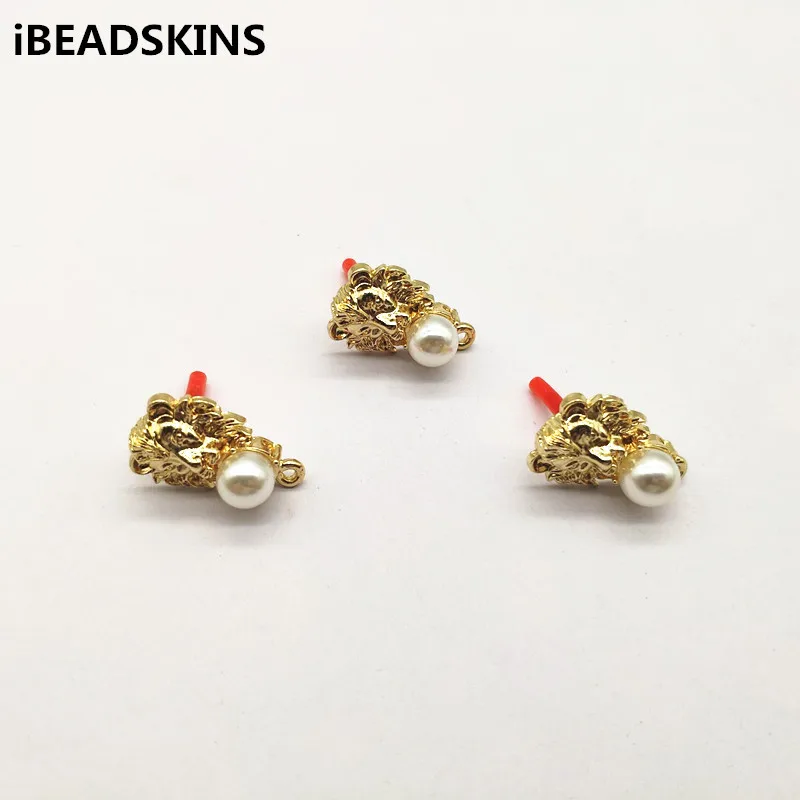 

New arrival! 24x16mm 50pcs Lion head shape Connectors for earrings accessories,Earring parts,hand Made Jewelry Earring DIY