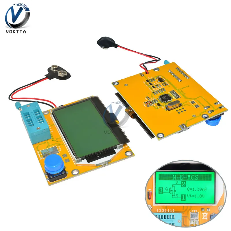 

LCD Digital Transistor Tester LCR-T4 Backlight Diode Triode Capacitance ESR T4 Meter Digital LCD Screen For MOSFET/JFET/PNP/NPN