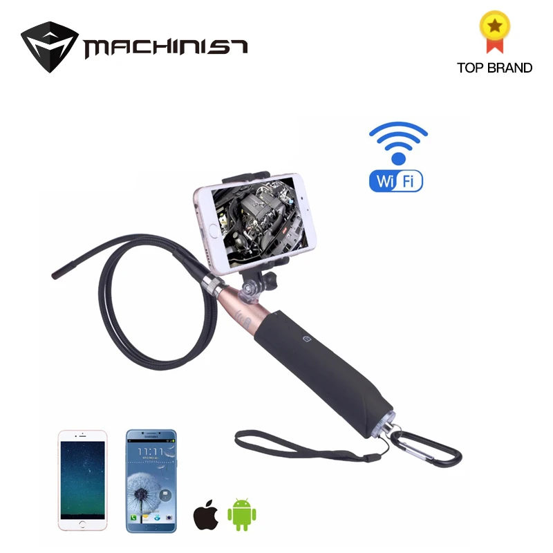 

New 8mm Lens Endoscope Camera Two-mega-pixel Wifi 1m Handheld Auto Car Repair Tools Endoscope Inspection Tool for all system