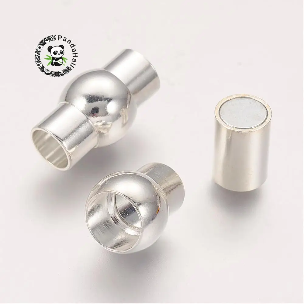 

2/3/4/5/6mm Brass Metal Magnetic Clasps Necklace DIY Jewelry Findings Accessories Nickel Free Oval Silver 3 Colors