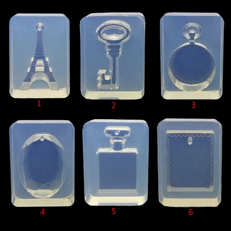 

Eiffel Tower Key Bottle Shape Pendant Silicone Mold Resin Jewelry Making Tools