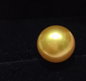 

HUGE 14.4-15MM PERFECT ROUND AAA AUSTRALIAN SOUTH SEA GENUINE GOLD LOOSE PEARL UNDRIL