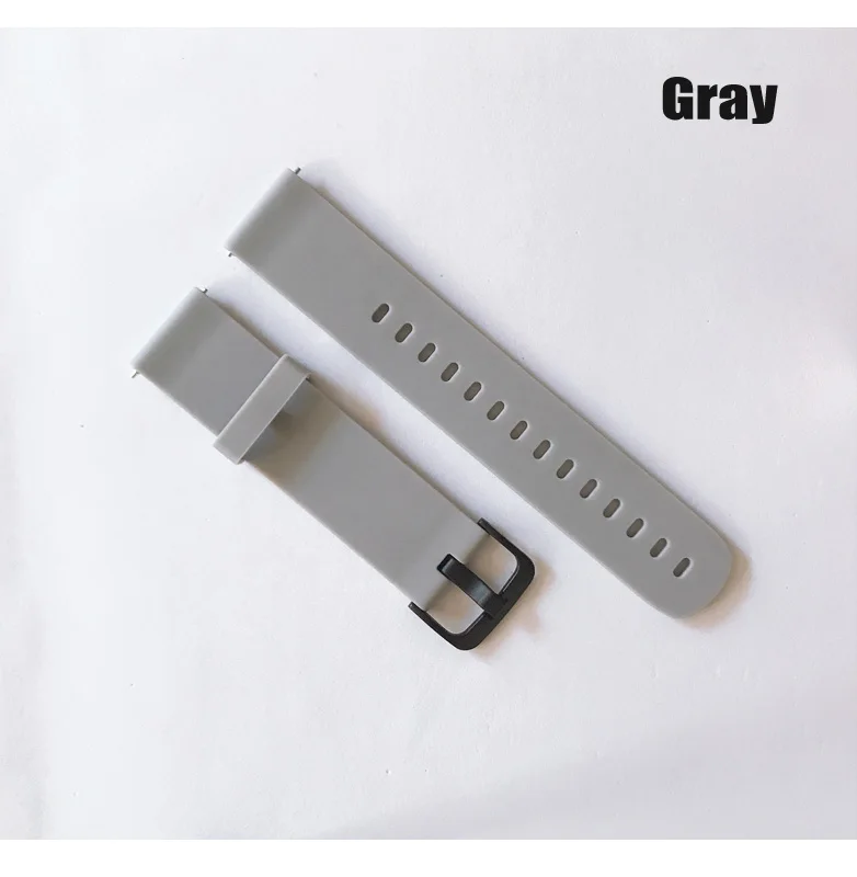 Силиконовый ремешок для часов Xiaomi Huami Amazfit Bip Bit Band 20 мм Correa для Amazfit bip браслет на запястье samsung gear S2 ремень - Цвет: gray