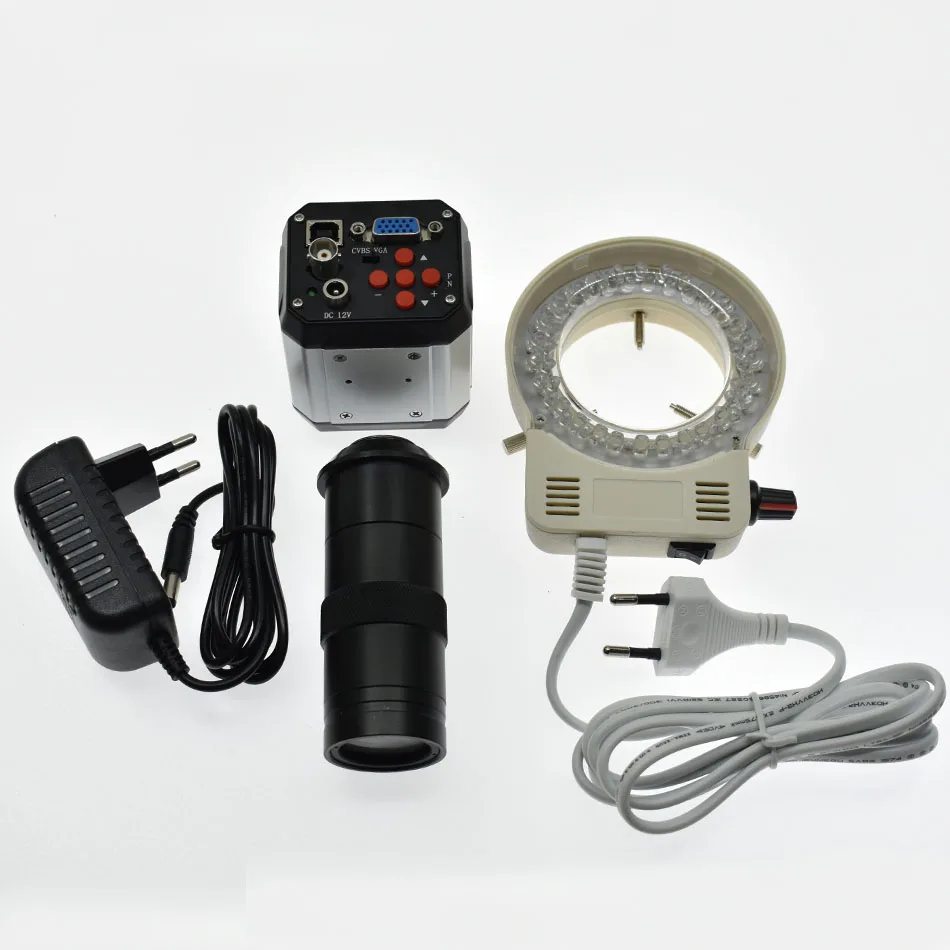 Микроскоп HD 2.0MP 1080P 30fps VGA USB BNC выходы + 130X 180X 300X 400X 600X 25 мм зум C крепление объектив