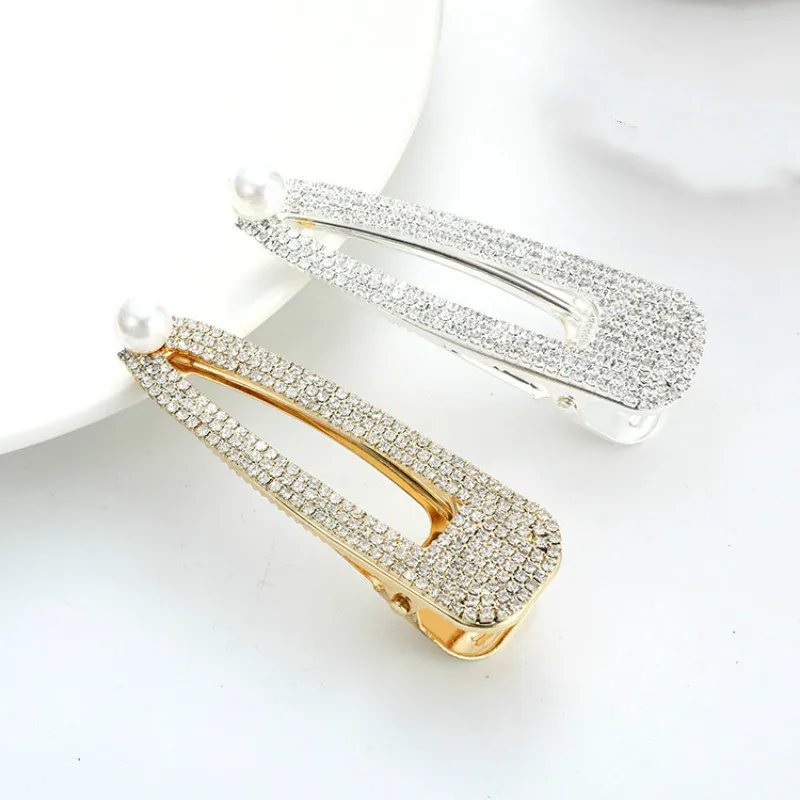 

1 piece rhinestone hair clip Korean bride tiara gold silver hair accessories female 2019 new