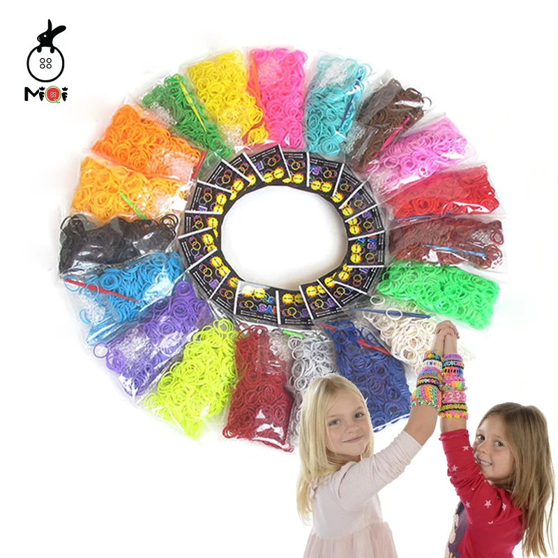 600 шт. силиконовой резины DIY Loom полосы браслеты и для женщин модные женские