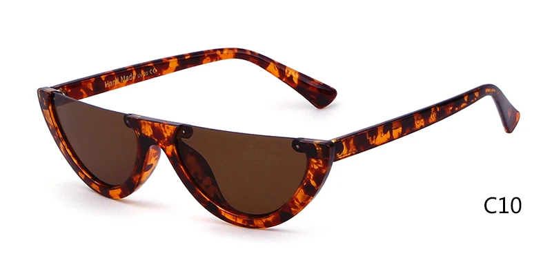 В форме полумесяца тонкий солнечные очки солнцезащитные очки Для женщин Брендовая дизайнерская обувь в ретро-стиле Винтаж розовые линзы в золотистой оправе кошачий солнцезащитные очки формы "кошачий глаз" солнцезащитные девушки оттенки 463B - Цвет линз: C10 leopard tea