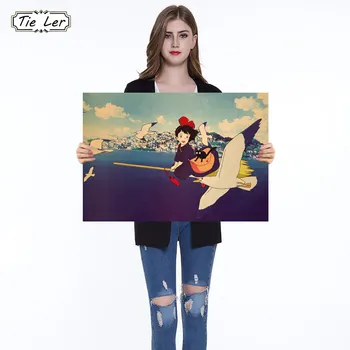 

Kiki's Delivery Service B Style Wall Sticker Home Decor Poster Retro Bar Cafe Kraft Paper Hanging Decorative Paintings