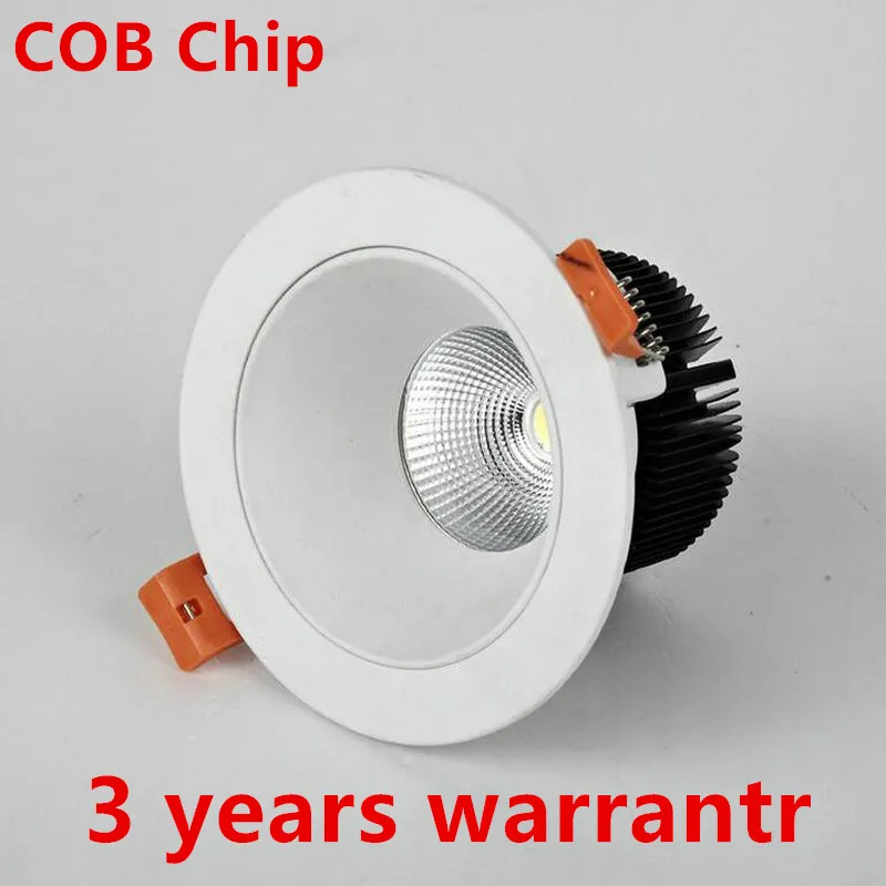 Dimmable LED Downlight 15W AC85 265V very bright LED COB chip canister