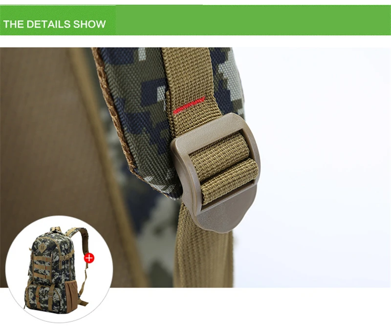 Camuflagem do Exército Acampamento ao ar Equitação Mochila Tático Bolsa Militar Ventilador 50l Multifuncional Caminhadas Livre 12 Equitação mochila mochila tático saco militar ventilador
