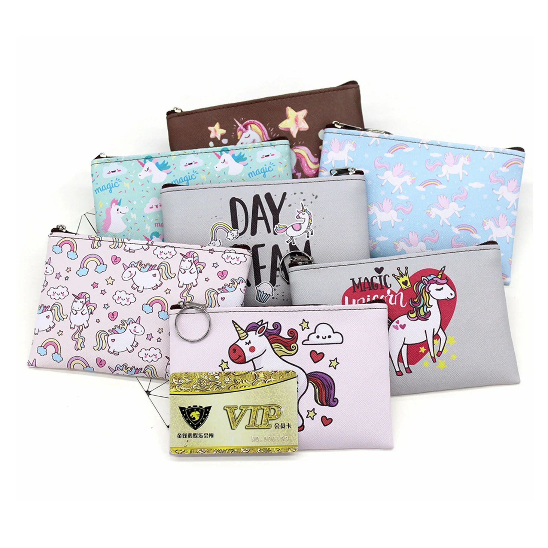 Cute Teeth Pattern Women Mini Canvas Coin Purse Fashion Card Holder Wallet