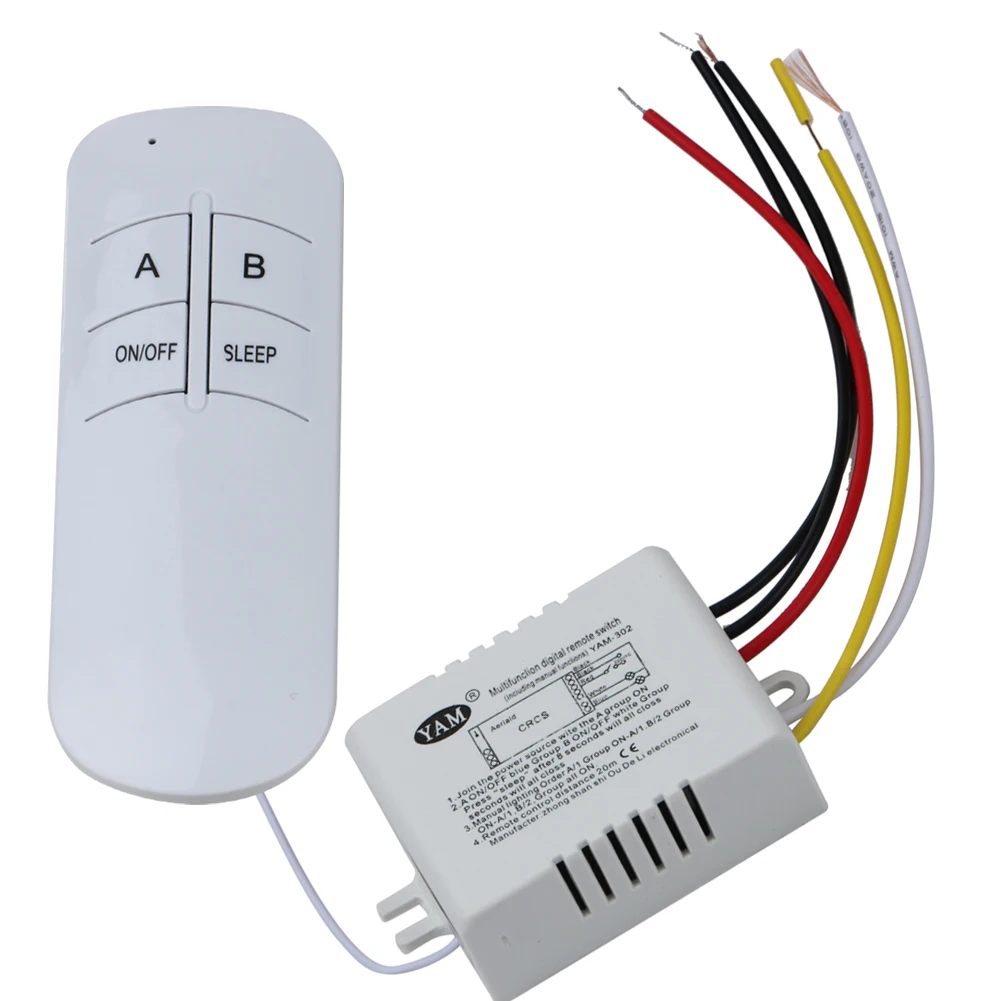 8 Way ON//OFF 220V Light Wireless Remote Control Switch Digital Controller L/&6