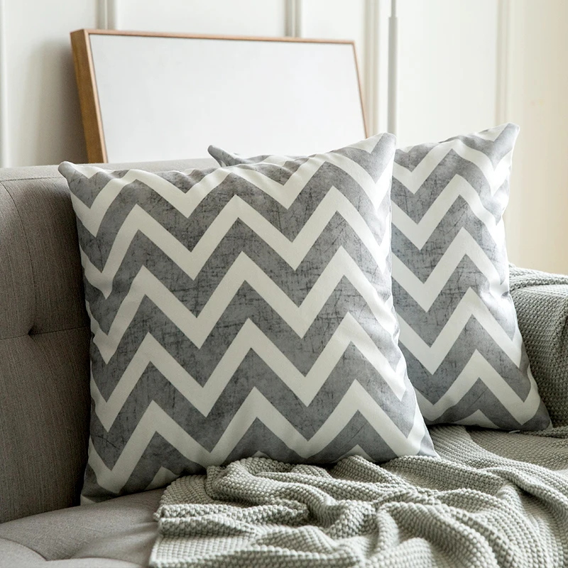 

1 PC Geometric Patterns Pillowcase Letter Cushion Cover Printed Beautiful Scenery Throw Pillow Case for Bedroom Sofa and Car
