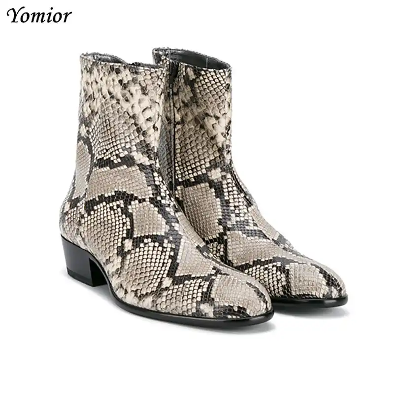 mens leopard chelsea boots