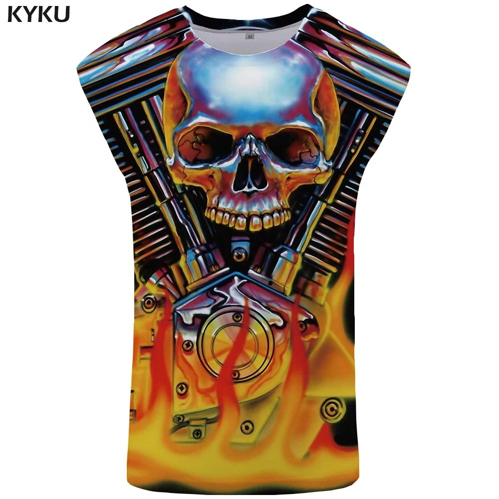 KYKU череп на бак мужской жилет с крыльями забавная одежда 3D Tanktop для отдыха мужчин