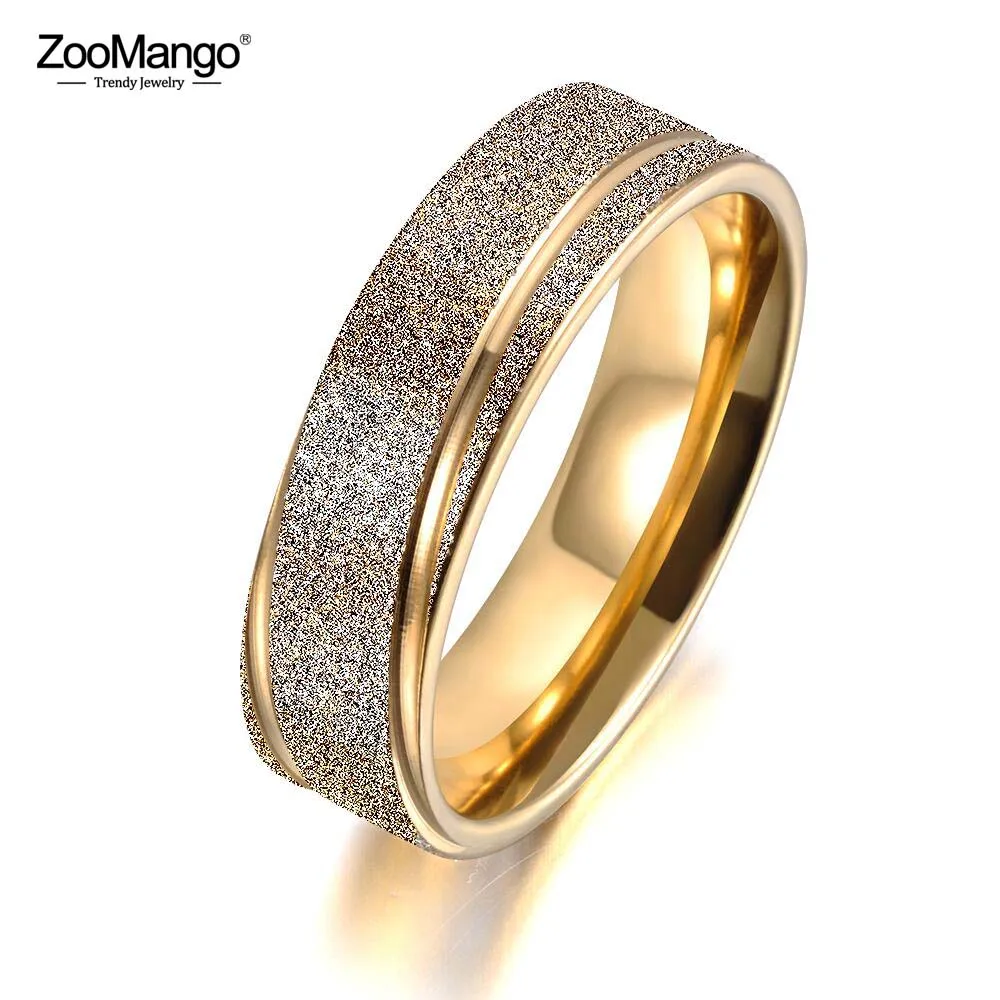 ZooMango OL Стиль Золотой Цвет парные кольца из нержавеющей стали для женщин мужчин