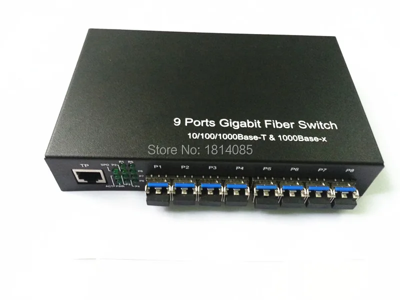 8 * Гига SFP + 1*10/100/1000 м TX Ethernet волокно Ethernet с 8 * 1310nm 1000 м Оптический Трансивер SFP