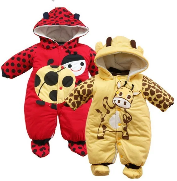 Freeshipping-2015-New-Winter-thick-cotton-baby-Rompers-Ladybug-and-cows-boys-and-girls-jumpsuit-Warm