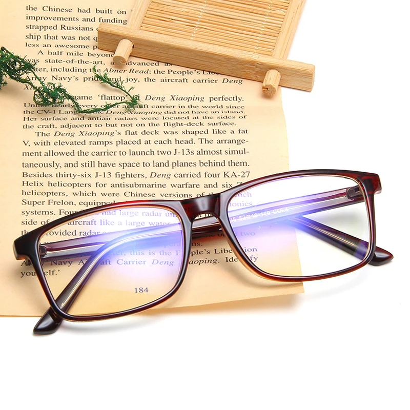 

iboode Fashion Square Glasses Frames Men Women Coat Film Propionate Ultralight Plain Mirror Retro Clear Lens Spectacle No Degree