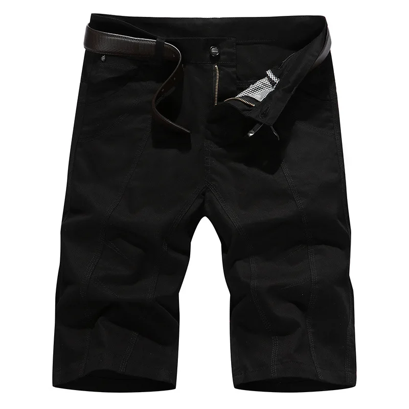Мужские шорты Карго новые Летние повседневные карманные шорты Masculino джоггеры комбинезон военные короткие брюки weatpants плюс размер 42 - Цвет: Black