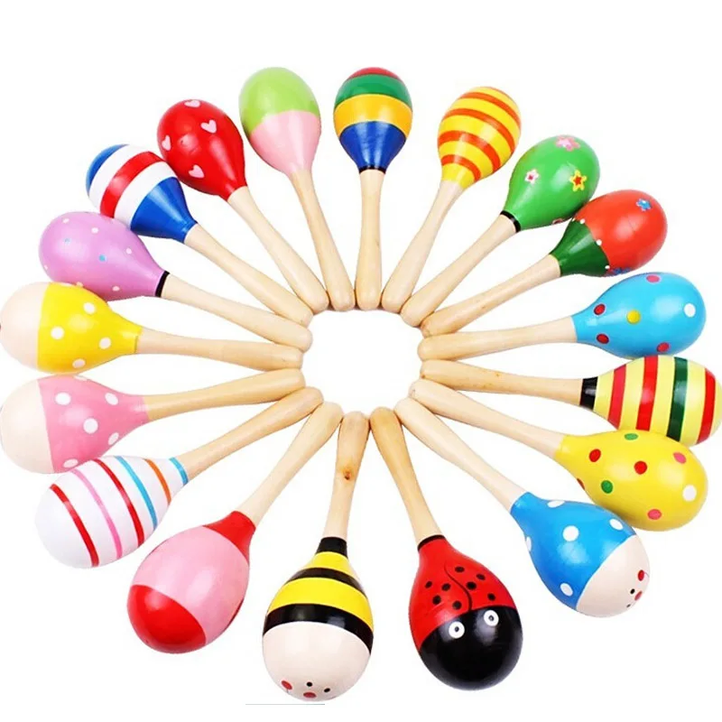 1 шт. красочные деревянные игрушки шумогенератор музыкальные детские игрушки погремушка детская игрушка для детей музыкальный инструмент обучающая игрушка