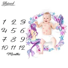 Детские вехой Одеяло младенческой Подставки для фотографий русалка Бабочка цветочный фон ткань ежемесячный рост съемки фон