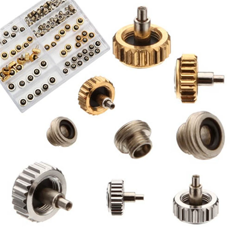 En Ligne Le plus bas Prix Marque Nouveau 60 pcs Montre Couronne pour Rolex De Cuivre 5.3mm 6.0mm 7.0mm Argent Or De Réparation accessoires Assortiment Pièces