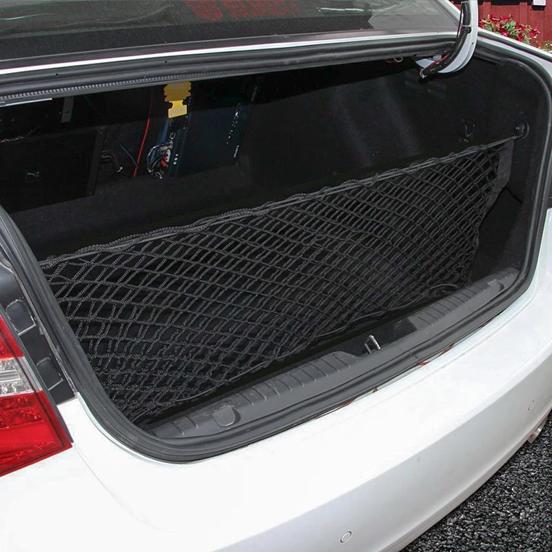 Регулируемая универсальная сумка для хранения заднего багажника автомобиля, багажная сетка, фиксированная сеть, двухслойная Сумка-конверт, эластичная сетка для автомобиля, растягивающаяся