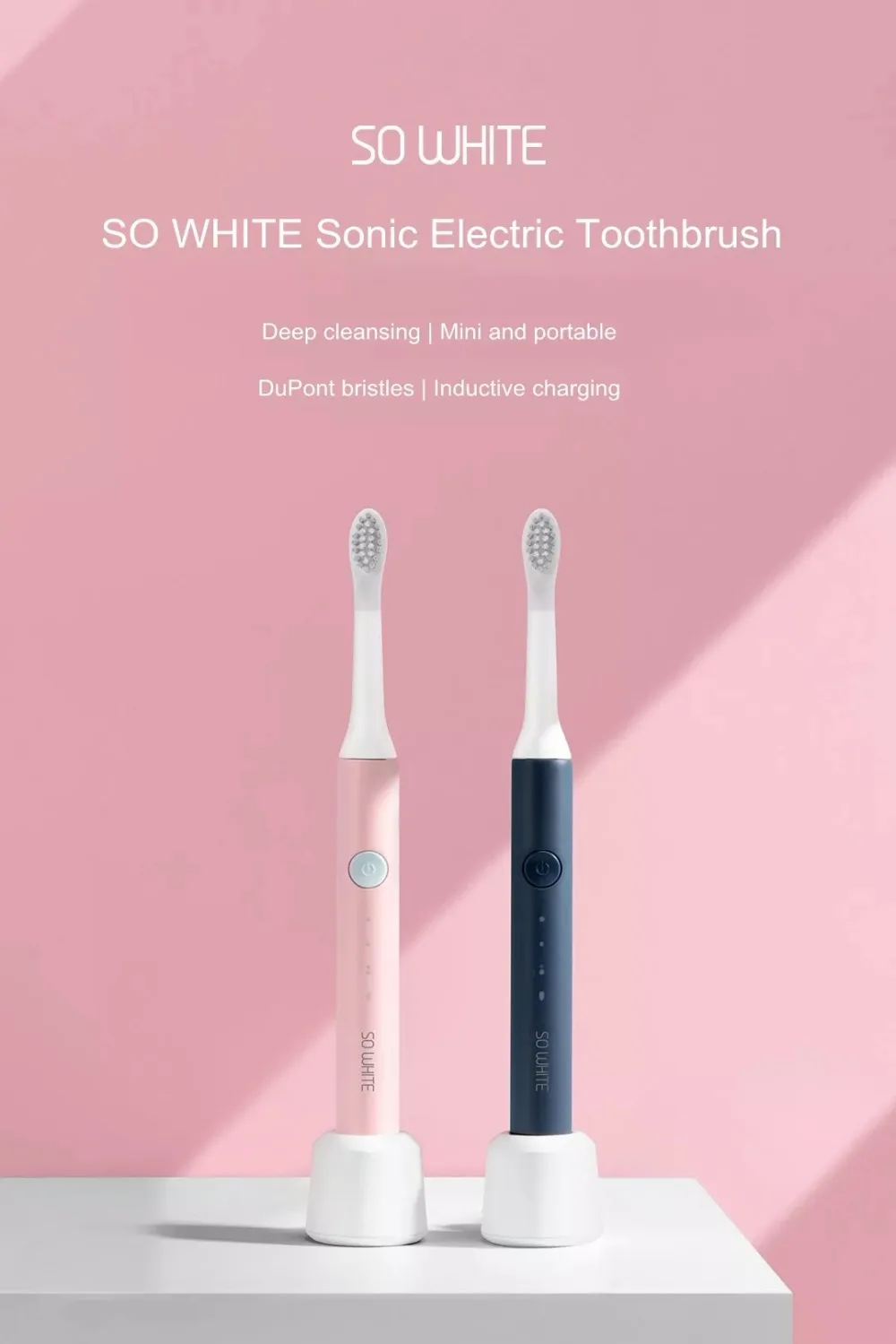 [2019NEW] Xiaomi SO WHITE EX3 Sonic Электрический Очиститель зубов Беспроводная Индукционная зарядка IPX7 Водонепроницаемая Высококачественная зубная щетка