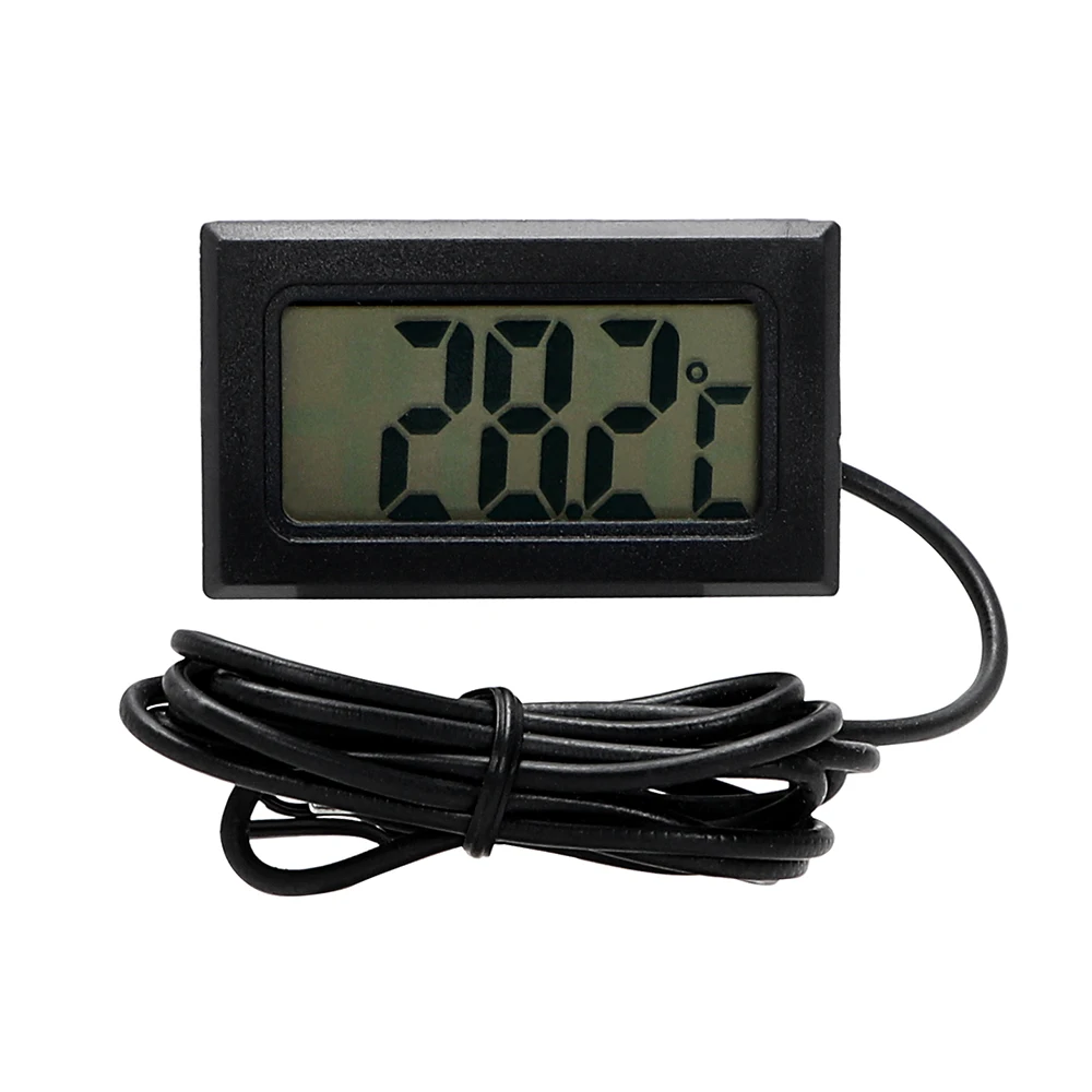Mini Temperature Gauge Meter Digital Clock LCD Display Car Thermometer