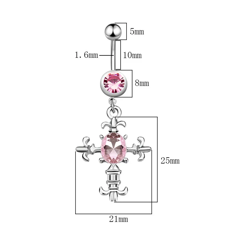 Новая мода 1 шт. из нержавеющей стали сексуальный пирсинг для пупка украшения для ногтей кристалл кулон Кристалл Кольца для пупка ювелирные изделия для тела
