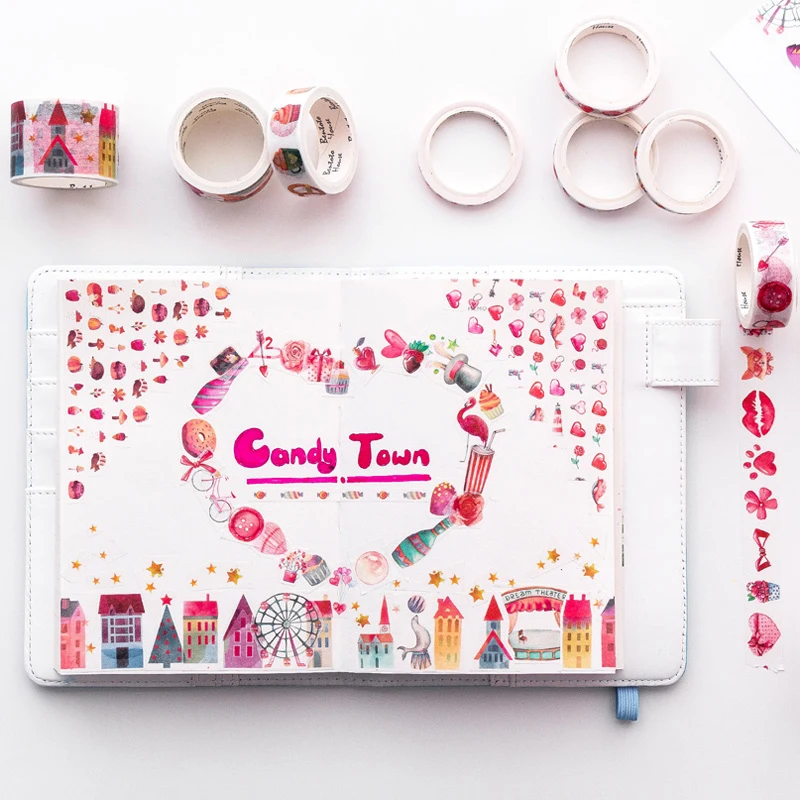 10 шт./лот цветная лента animl Phantom washi DIY для украшения скрапбукинга планировщик