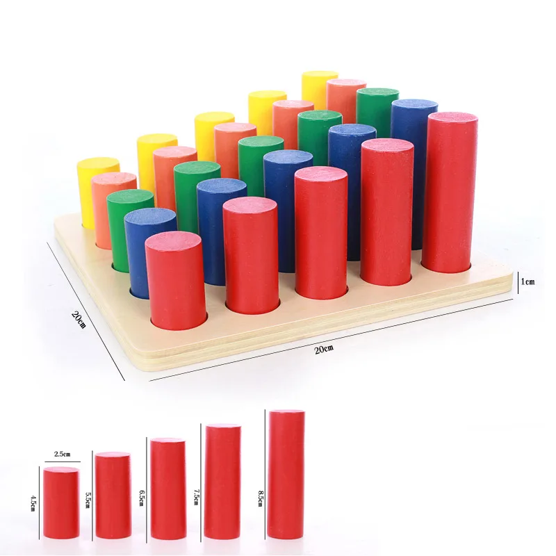 Монтессори цилиндрическая планка с петлями деревянная обучающая длина геометрические фигуры цвет Сортировка детские игрушки развивающие игрушки