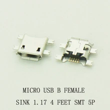 10 шт. B Тип Micro USB разъем 2,0 гнездо зарядки порт Jack доска раковина 1,17 SMT