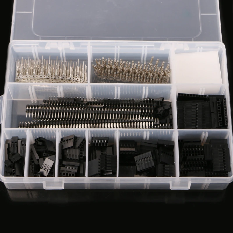 1450Pcs Set 2 54mm Dupont Connector Kit PCB Headers Male Female Pins Electronics