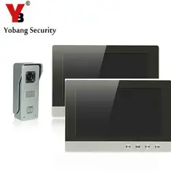 Yobangsecurity 10-дюймовый ЖК-дисплей видео Дверные звонки домофон Камера Системы комплект с 1 Камера 2 Мониторы