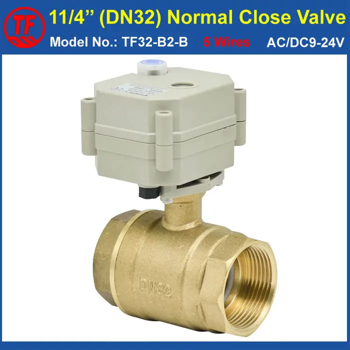 

BSP/NPT 11/4'' DN32 Electric Normal Closed Valve With Manual Override AC/DC9-24V 5 Wires With Signal Feedback Metal Gear CE IP67