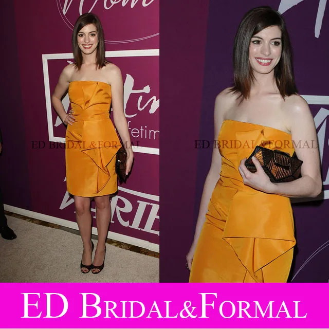 Anne Hathaway font b Dress b font at Varietys 1st Annual Power of Women Luncheon Red