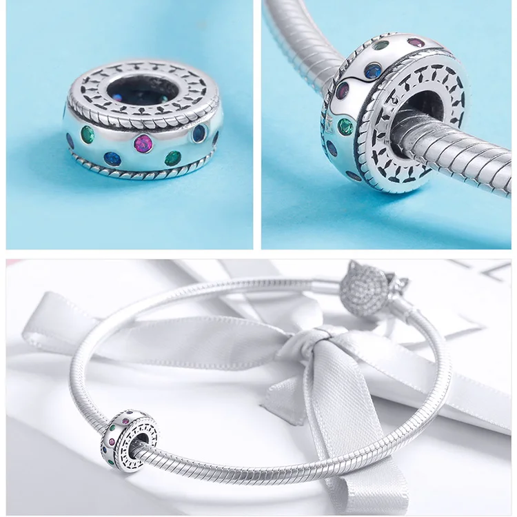 925 Silver fit Pandora Bracelet Pink Zircon Goat Deer Penguin Green Clover Tree Box Beads White&Blue CZ Heart Shell Anchor Charm