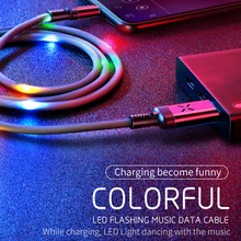 Hessy Lightning-USB кабель для iPhone X Xs Голосовое управление с RGB светодиодный кабель передачи данных для быстрой зарядки тип-c для huawei P30 Micro USB