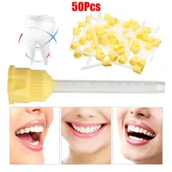 Высокое качество 50 шт. зубные оттиск смешивающая канюля для шприца одноразовые силиконовые смесь голову стоматологические инструменты