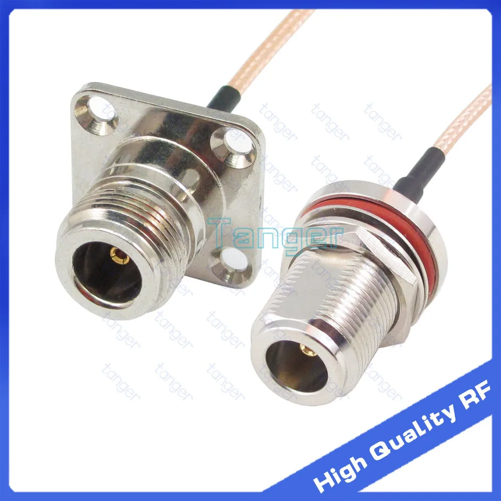 

N female 4hole panle to N female with nut with RG-316 RF Coaxial Pigtail Jumper cable 6" 15cm Tanger High Quality RF cables