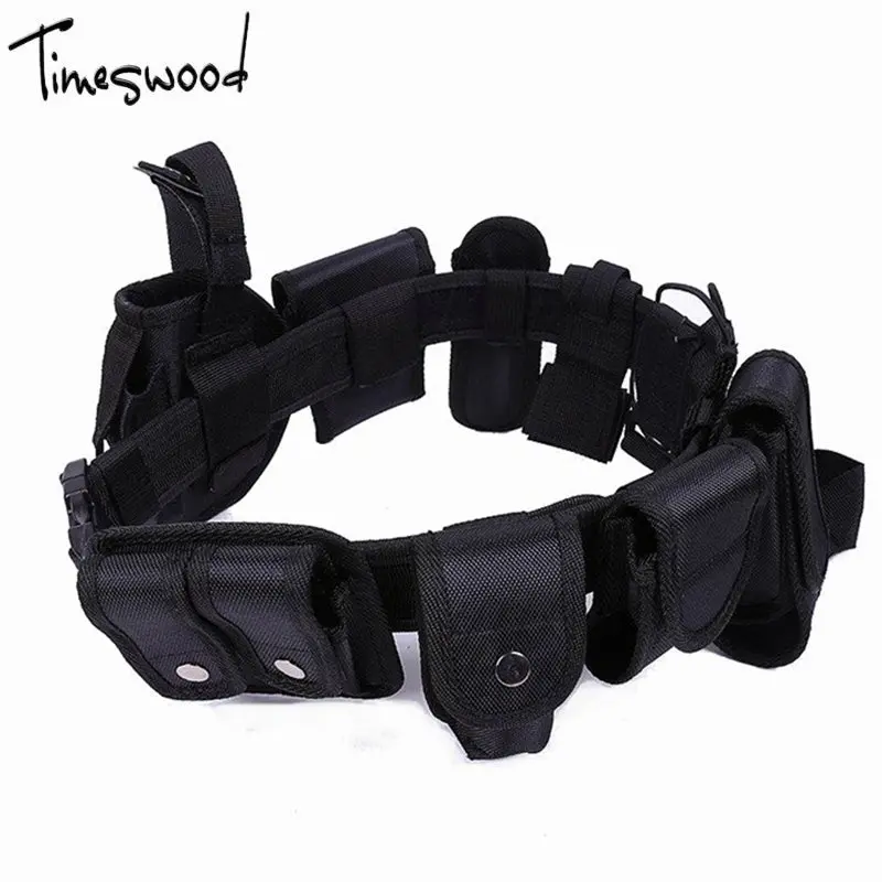 

[TIMESWOOD]10pcs/Set Army Tactical Belt With Pouch Gun Waistband Pocket War Girdle For Men Guys Military Style Belts With Bag