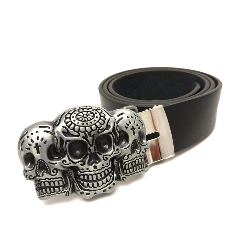 

Mens skull belt plus size Black PU leather belt men designer belts men high quality Mexican skull belt buckle cinto masculino