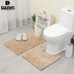 Противоскользящие Ванная комната коврик микрофибра, пригодная для машинной стирки синельный банный коврики коврик для туалета открытый