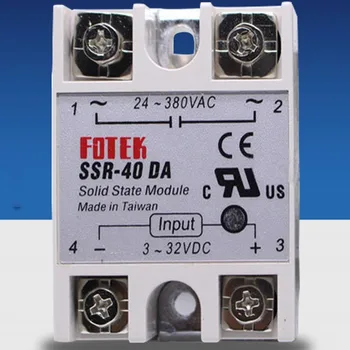 

4pcs/lot SSR-40 DA 24V-380V 40A 250V DC to AC Solid State Relay Module for Arduino SSR-40DA Temperature Controller