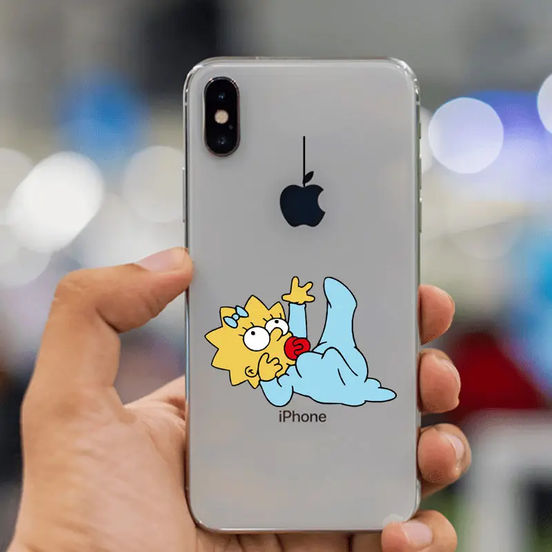 Мягкий чехол из ТПУ с изображением Симпсона для iPhone 11, 11Pro, 5, 5S, SE, 6, XS, Max, 7, 8 Plus, XR, Забавный силиконовый прозрачный высококачественный чехол - Цвет: TPU