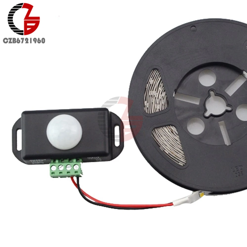 DC 12V 24V 8A Automatische Anpassen PIR Bewegungs Sensor Schalter IR  Infrarot Detektor Licht Switch Modul Für LED Streifen Licht Lampe Von 2,95  €