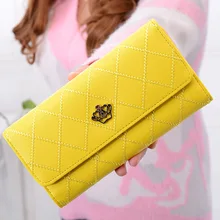 Free Shipping ! Fashion 2017 New Elegant Lady Women Clutch Crown Wallet Long Purse Leather Wallet